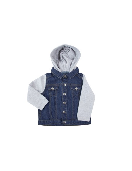 L-LW750-Denim Jacket With Fleece Hood And Sleeves