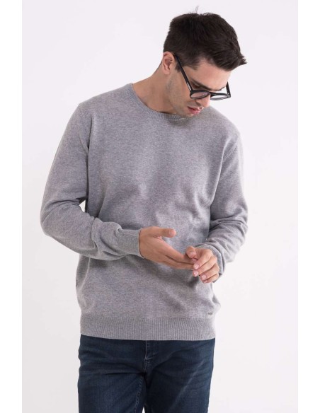 L-LW9188-MEN’S CREW NECK FINE GAUGE COTTON PULLOVER