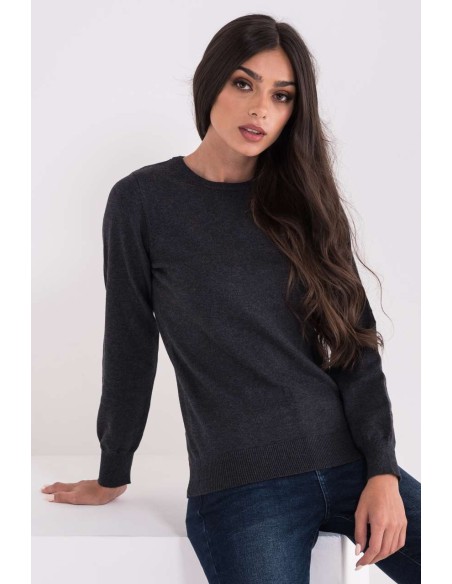 L-LWL9188-LADIES’ CREW NECK FINE GAUGE COTTON PULLOVER