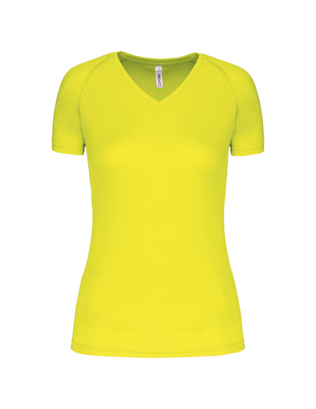 P-PA477-LADIES’ V-NECK SHORT SLEEVE SPORTS T-SHIRT