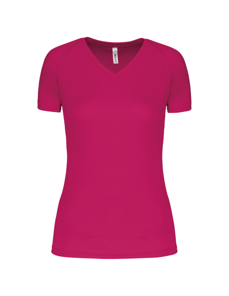 P-PA477-LADIES’ V-NECK SHORT SLEEVE SPORTS T-SHIRT