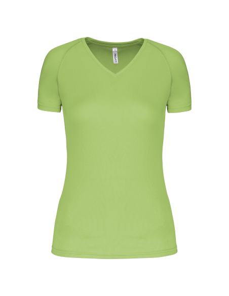 P-PA477-LADIES’ V-NECK SHORT SLEEVE SPORTS T-SHIRT