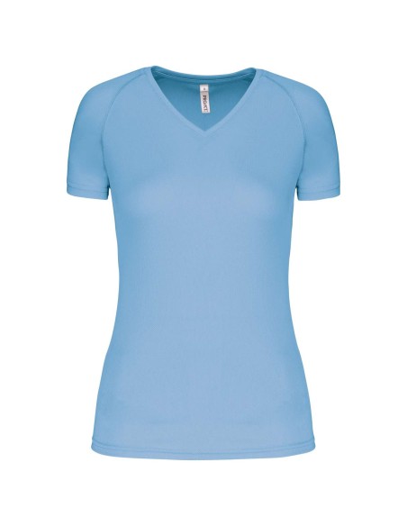 P-PA477-LADIES’ V-NECK SHORT SLEEVE SPORTS T-SHIRT
