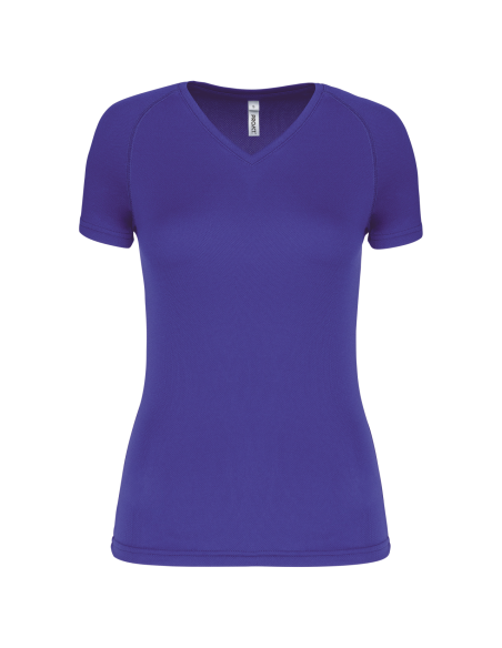 P-PA477-LADIES’ V-NECK SHORT SLEEVE SPORTS T-SHIRT