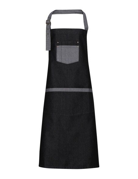 P-PR127-Domain Contrast Denim Bib Apron