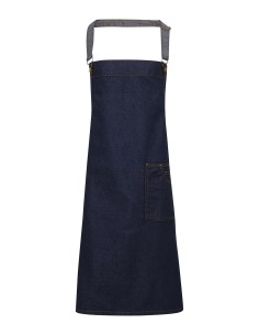 P-PR134-District Waxed Look Denim Bib Apron