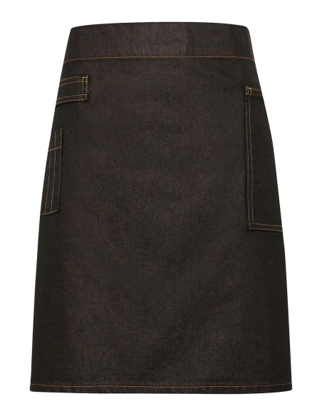 P-PR135-Division Waxed Look Denim Waist Apron