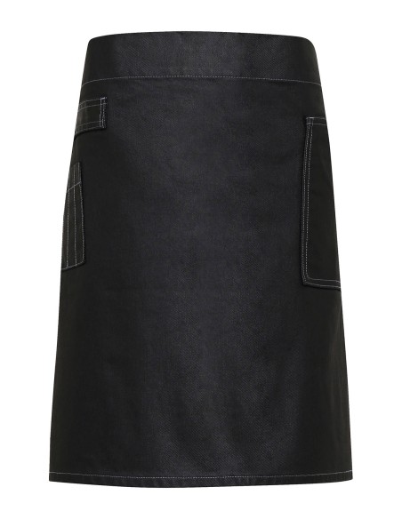 P-PR135-Division Waxed Look Denim Waist Apron