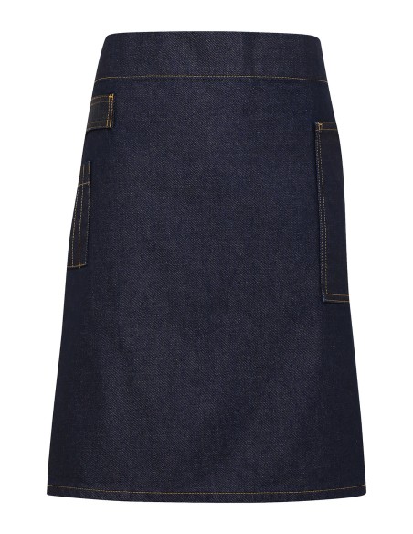 P-PR135-Division Waxed Look Denim Waist Apron