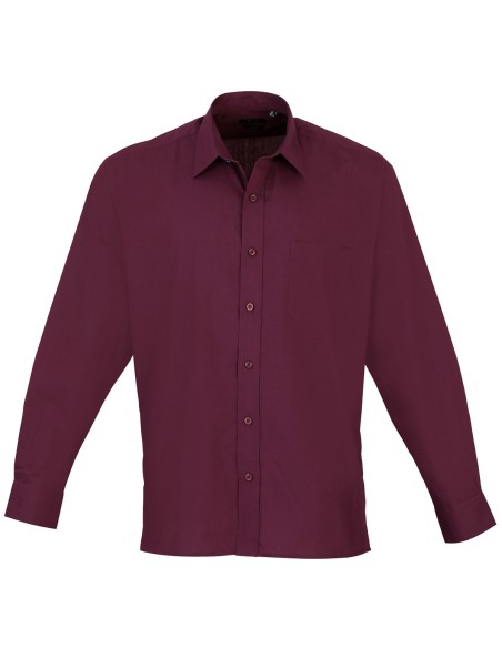 P-PR200-Mens Poplin Long Sleeve Shirt