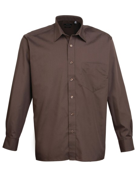 P-PR200-Mens Poplin Long Sleeve Shirt