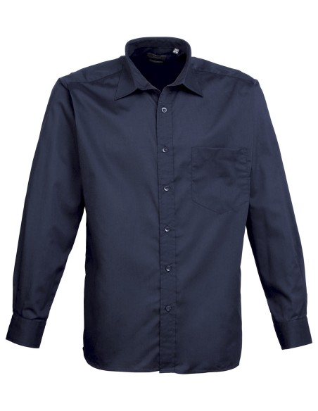 P-PR200-Mens Poplin Long Sleeve Shirt