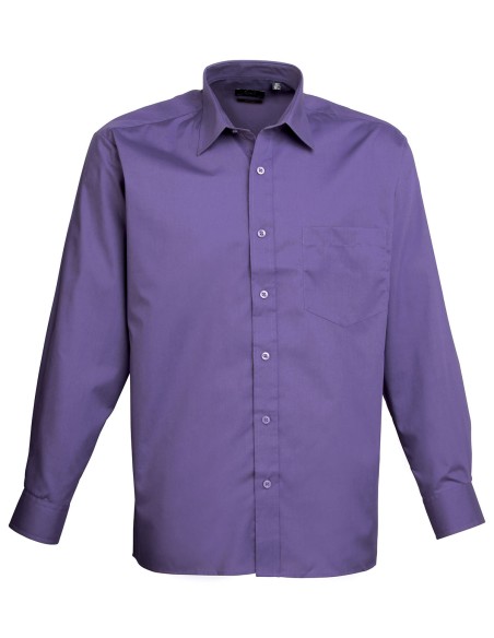 P-PR200-Mens Poplin Long Sleeve Shirt