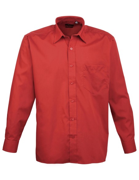 P-PR200-Mens Poplin Long Sleeve Shirt
