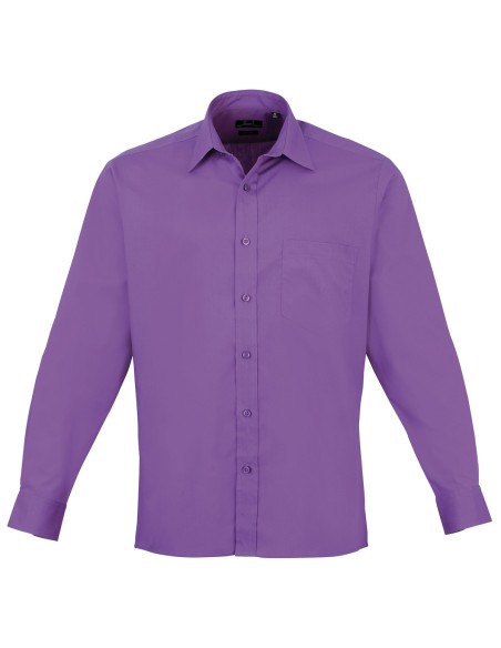 P-PR200-Mens Poplin Long Sleeve Shirt