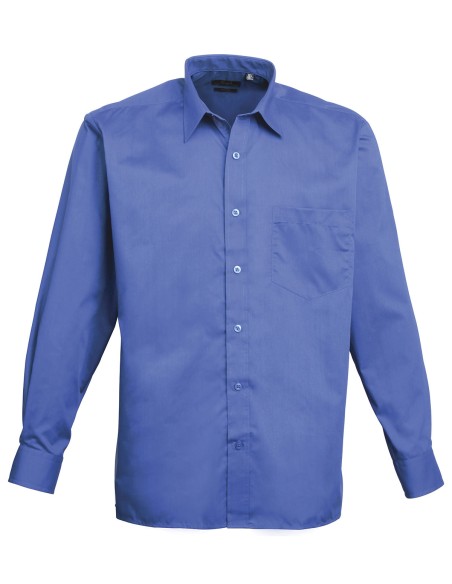 P-PR200-Mens Poplin Long Sleeve Shirt