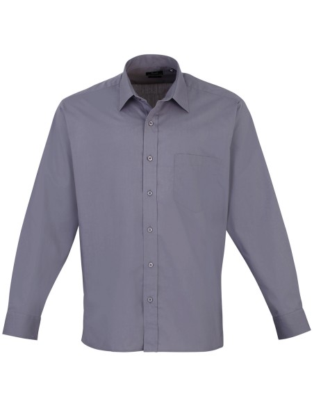 P-PR200-Mens Poplin Long Sleeve Shirt