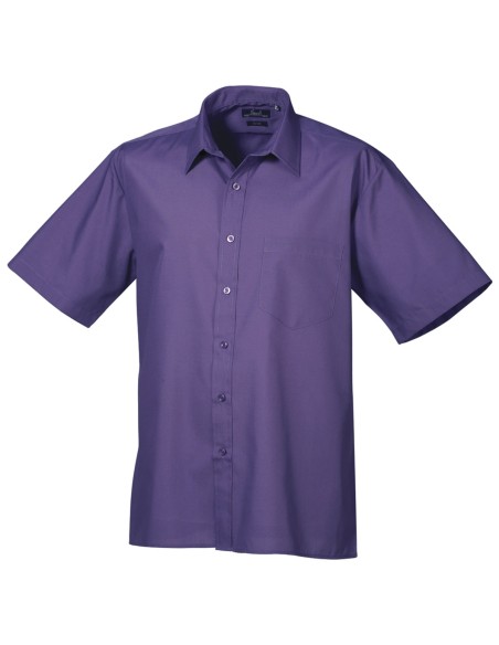 P-PR202-Mens Poplin Short Sleeve Shirt