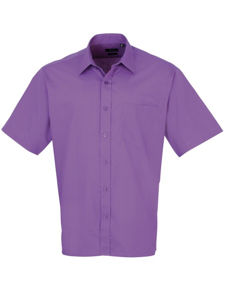 P-PR202-Mens Poplin Short Sleeve Shirt