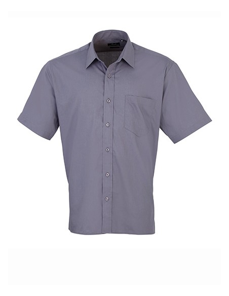 P-PR202-Mens Poplin Short Sleeve Shirt