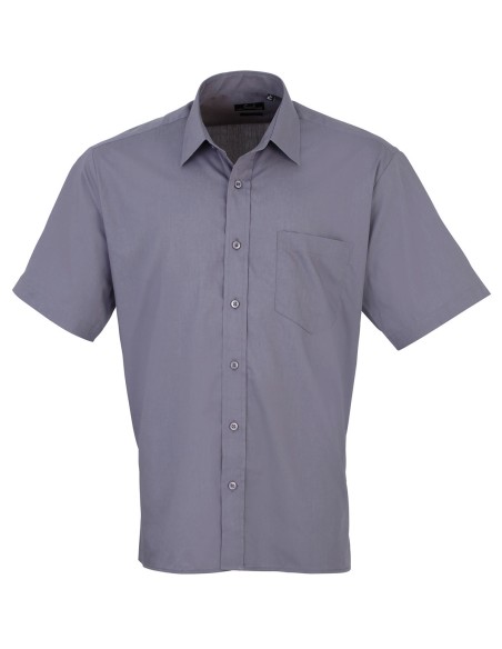 P-PR202-Mens Poplin Short Sleeve Shirt
