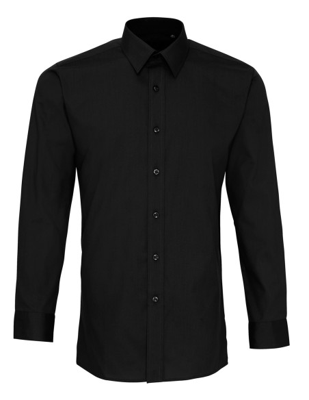 P-PR204-Mens Long Sleeve Fitted Poplin Shirt