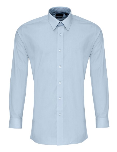 P-PR204-Mens Long Sleeve Fitted Poplin Shirt