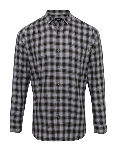 P-PR250-Mens Mulligan Check Cotton Long Sleeve Shirt
