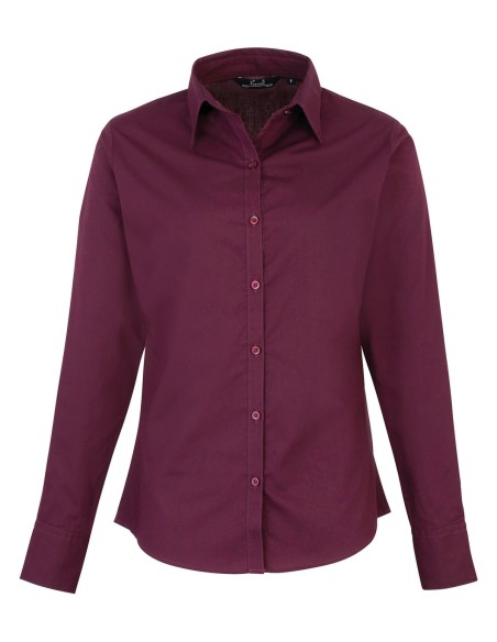 P-PR300-Womens Poplin Long Sleeve Blouse