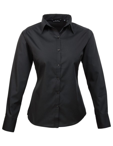 P-PR300-Womens Poplin Long Sleeve Blouse