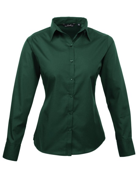 P-PR300-Womens Poplin Long Sleeve Blouse