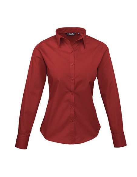 P-PR300-Womens Poplin Long Sleeve Blouse