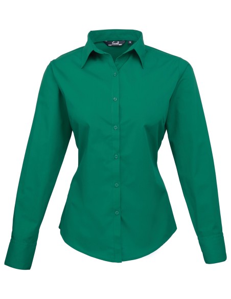 P-PR300-Womens Poplin Long Sleeve Blouse