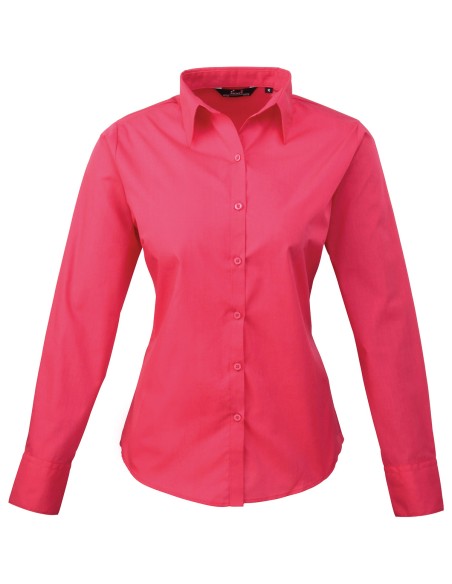 P-PR300-Womens Poplin Long Sleeve Blouse
