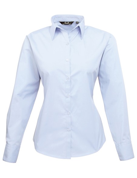 P-PR300-Womens Poplin Long Sleeve Blouse