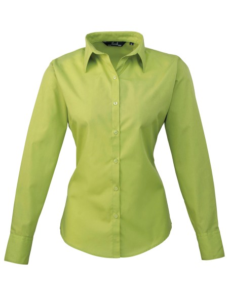 P-PR300-Womens Poplin Long Sleeve Blouse