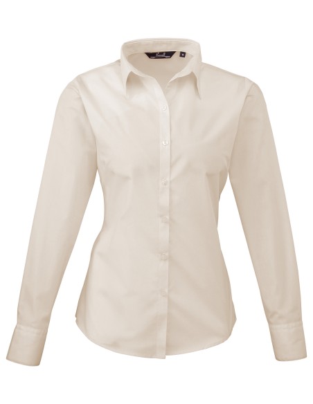 P-PR300-Womens Poplin Long Sleeve Blouse