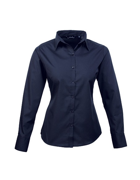 P-PR300-Womens Poplin Long Sleeve Blouse