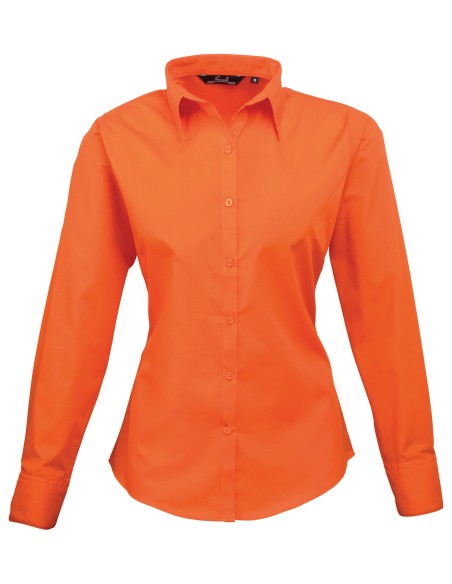 P-PR300-Womens Poplin Long Sleeve Blouse