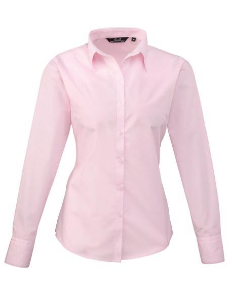 P-PR300-Womens Poplin Long Sleeve Blouse