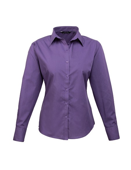 P-PR300-Womens Poplin Long Sleeve Blouse