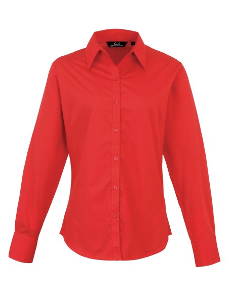 P-PR300-Womens Poplin Long Sleeve Blouse