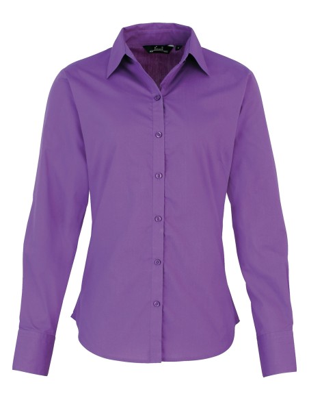 P-PR300-Womens Poplin Long Sleeve Blouse
