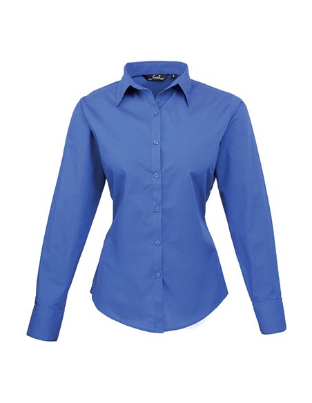 P-PR300-Womens Poplin Long Sleeve Blouse