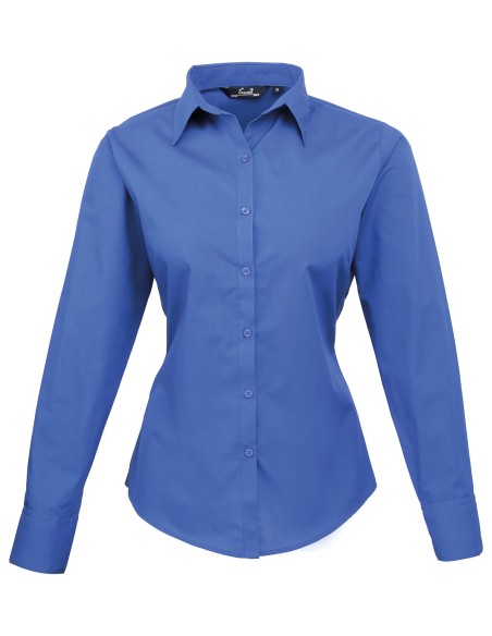 P-PR300-Womens Poplin Long Sleeve Blouse