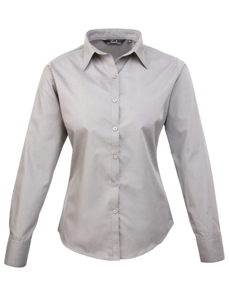 P-PR300-Womens Poplin Long Sleeve Blouse