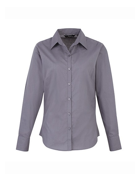 P-PR300-Womens Poplin Long Sleeve Blouse
