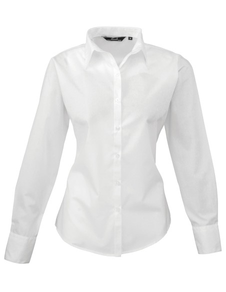 P-PR300-Womens Poplin Long Sleeve Blouse