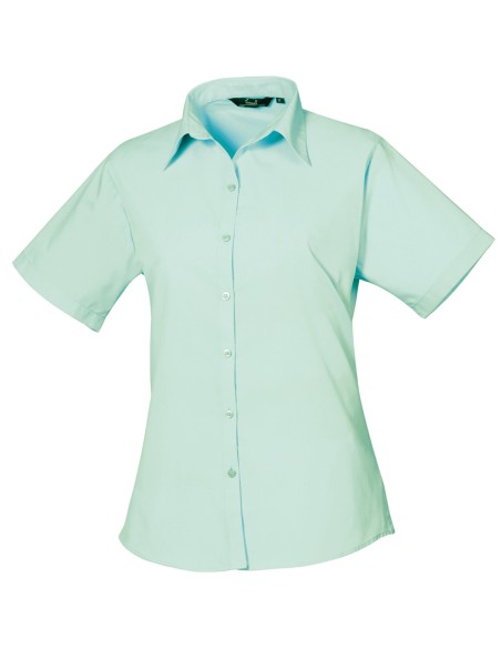 P-PR302-Womens Poplin Short Sleeve Blouse