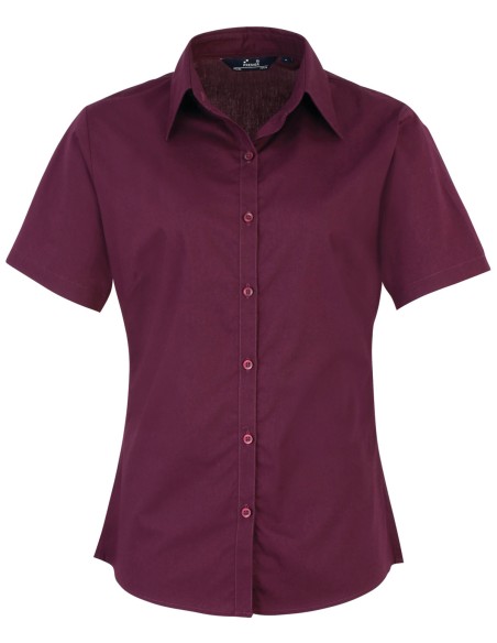 P-PR302-Womens Poplin Short Sleeve Blouse